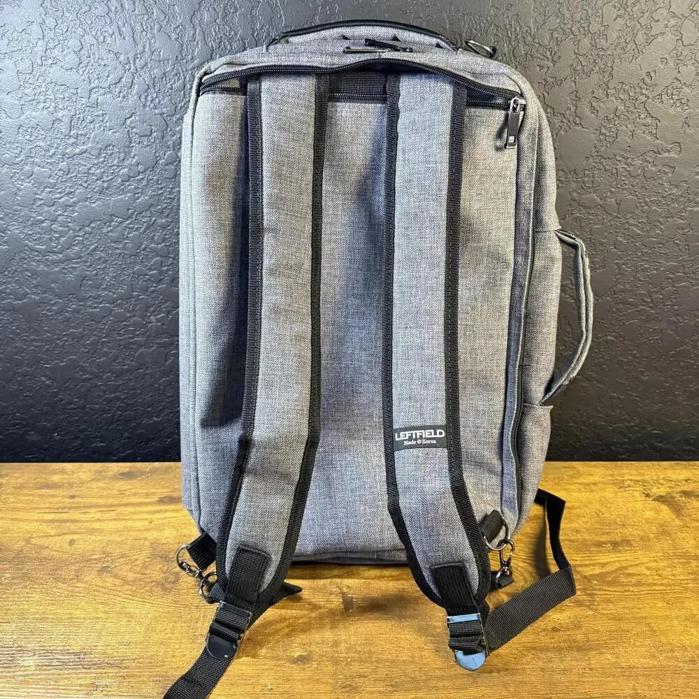 Leftfield‎ 3-Way Convertible Grey Canvas Laptop Backpack Briefcase Mens OS